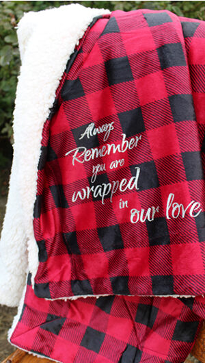 Mink touch sherpa red plaid blanket