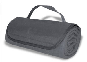 fleece roll-up blanket - gray