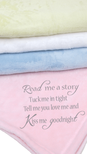 Kiss me goodnight quote baby blanket