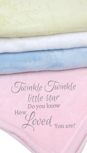 Twinkle Twinkle quote on baby blanket