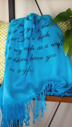 Inspirational quotes — have a personalized quote placed on a scarf